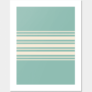 Preppy Retro Stripes - Green Posters and Art